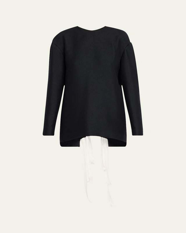 Guri Ribbon Back Brushed Cashmere Top